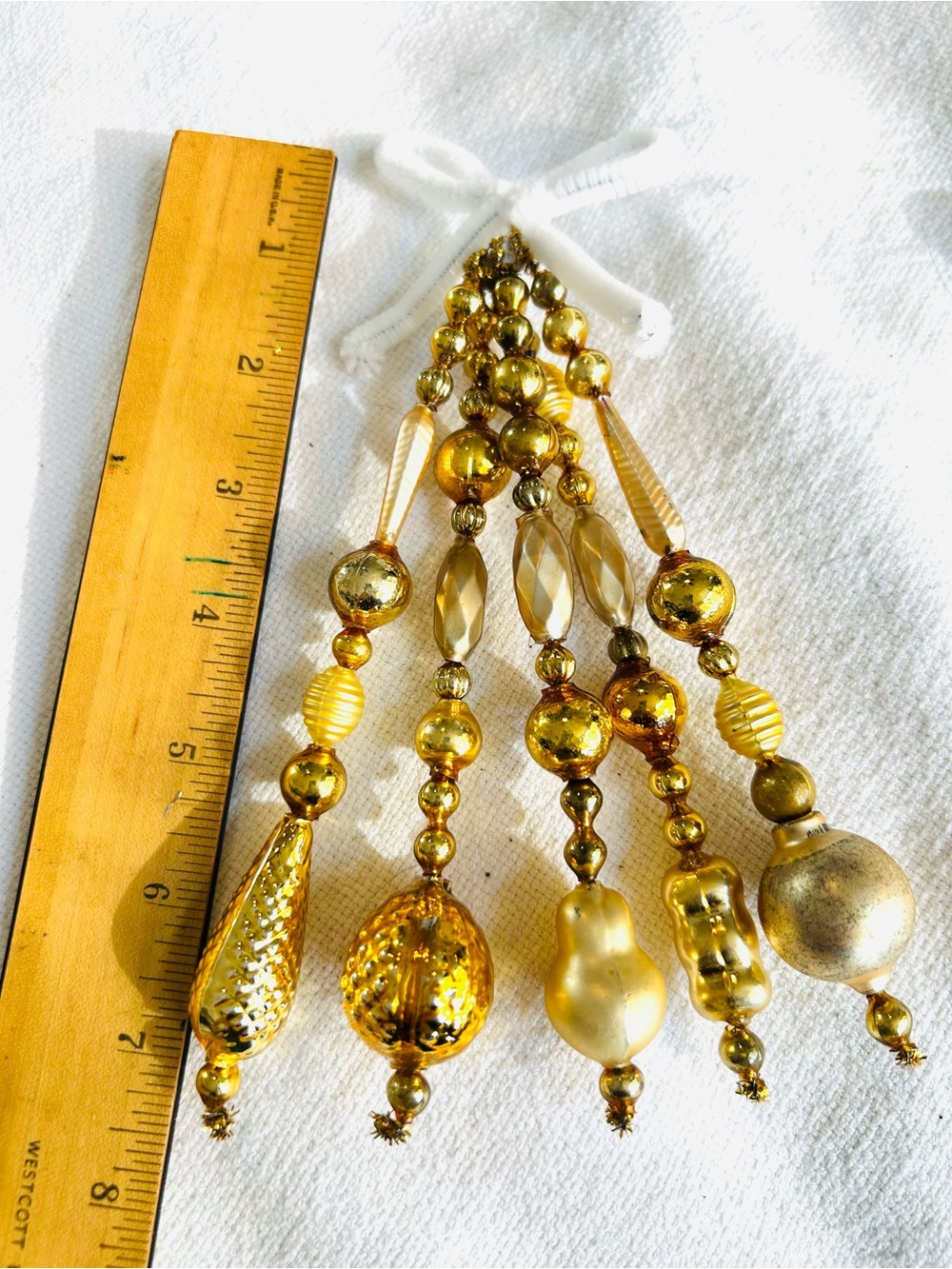 Vintage repurposed mercury glass garland bead icicle holiday Christmas ornaments - Picture 6 of 6